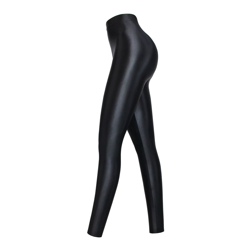 Elastic silky leggings, high waist