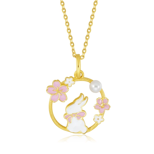 Подвеска, кролик, золотое ожерелье из жемчуга, подарок на день рождения