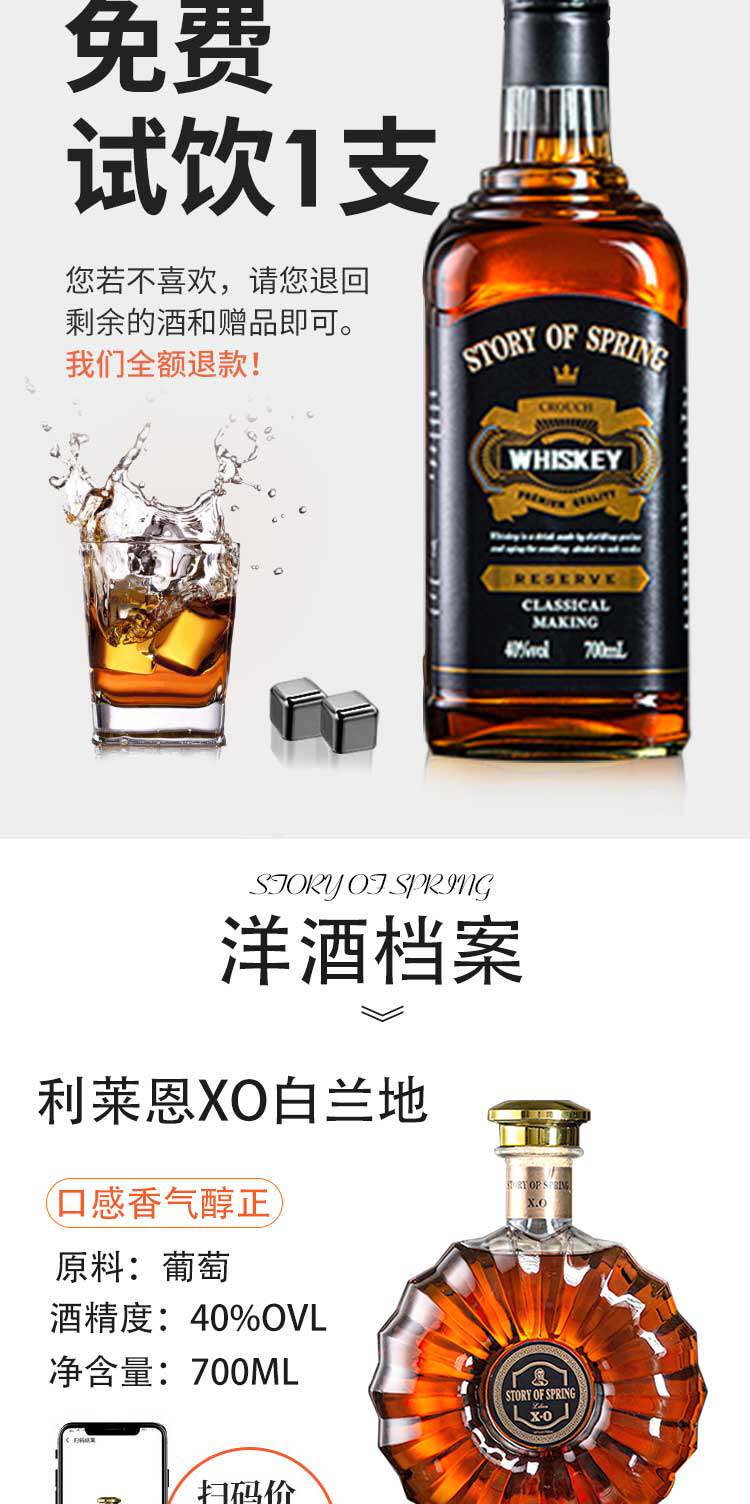 法国XO白兰地洋酒套装礼盒 750ml*6瓶 图3