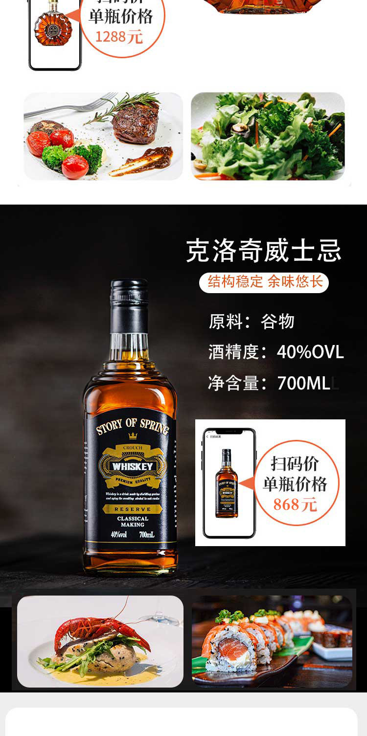 法国XO白兰地洋酒套装礼盒 750ml*6瓶 图4