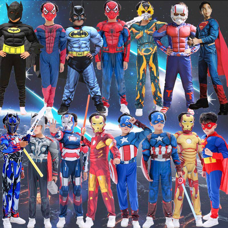 Santa's Children Captain America Costume Thor Batman Iron Man COSPLAY Anime Superman Clothes Male dt