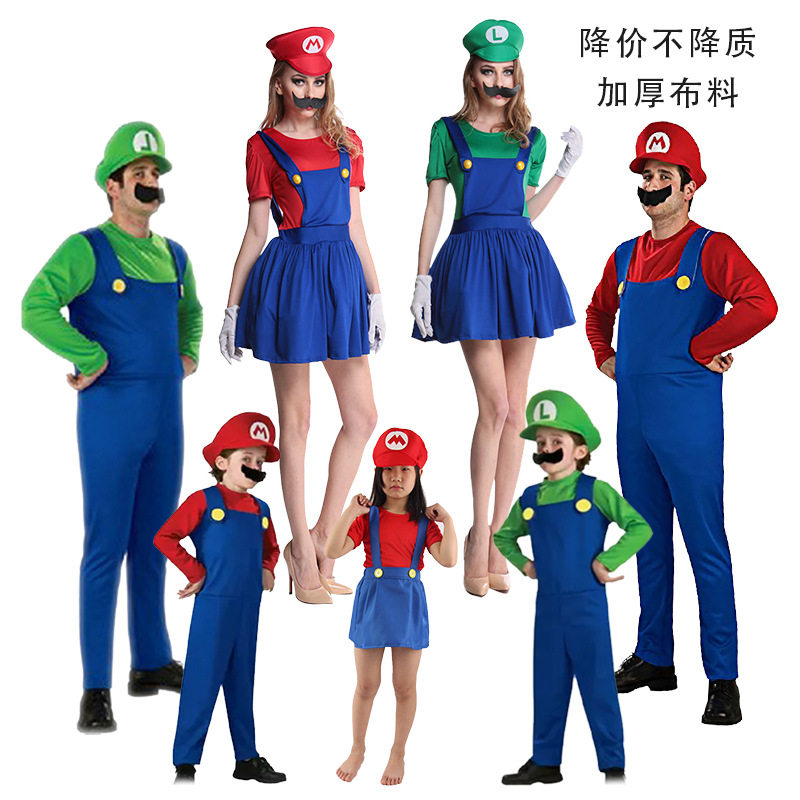 Halloween Mario Louis costume children's anime COSPLAY costume adult Mario costume dt