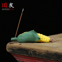 Old friends corn incense cut ceramic thread incense corn tea pet boutique ornaments hand pinch incense burner incense burner incense seat