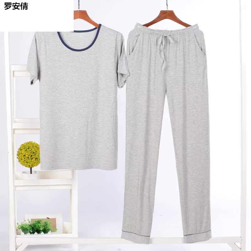 Mens mùa hè vòng mỏng Modale quần ngắn tay nhà phù hợp có thể bên ngoài mòn trong một bộ đồ pajama.