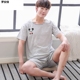 Z.2020 Summer Pyjama bông Mens Summer Mens Casual Quần soóc mùa hè ngắn tay áo Mens Home Mang Set.