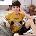 Childrens tay áo ngắn chất béo lớn cậu bé pajama phù hợp với bông mùa hè 3-5-6-7-8-9-10-12-15 tuổi. 