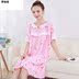 Bông lụa phụ nữ pajama váy ngắn tay mỏng rửa mùa hè vải thời trang dễ thương váy mùa hè vải bông nhân tạo nhà. 