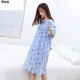 Váy bầu cotton lụa, váy ngủ đi chơi, nữ béo MM200 kg xuân hè plus fat plus size đồ ngủ cotton cho bà bầu rộng rãi - Đêm đầm