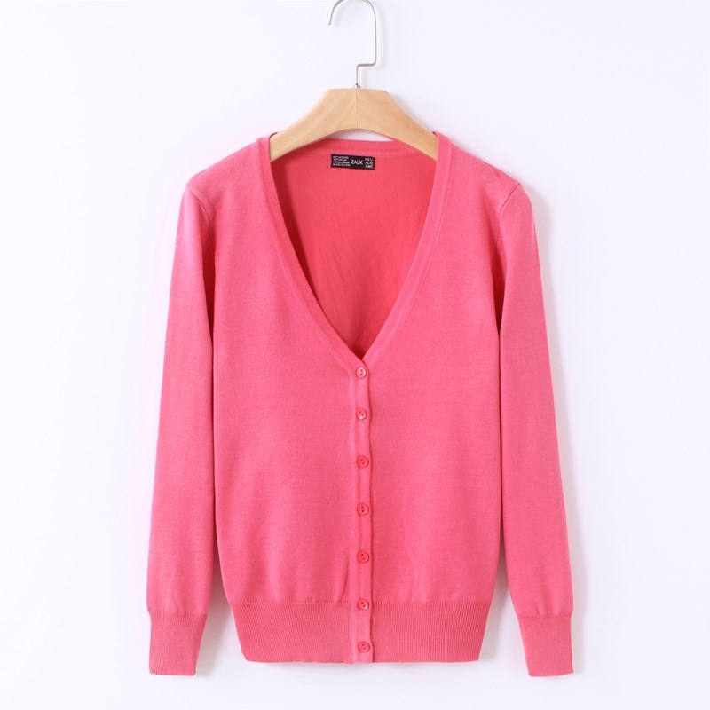 Áo len cổ áo dài tay phụ nữ cardigan của bên ngoài khăn choàng mỏng dệt kim lớn mã mùa xuân mùa thu điều hòa không khí áo sơ mi ngắn cắt.