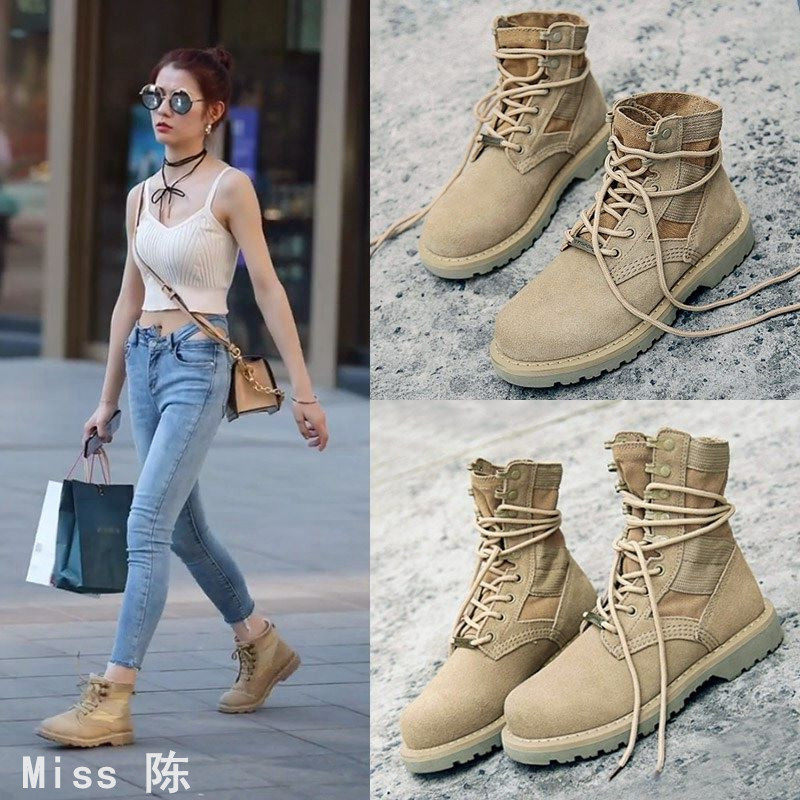 Martin boots women's leather high top 2021 autumn and winter outdoor hiking hiking shoes desert boots men's couple tooling short boots women