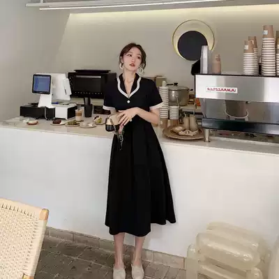 Large size women's French retro dress micro fat mm age age slim dress Belly Belly cover waist Platycodon grandiflorum first love long dress summer