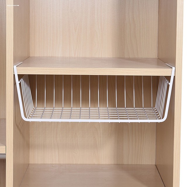 Kitchen cabinet shelf under the table hook rack wardrobe partition layer storage under the basket dormitory storage good items