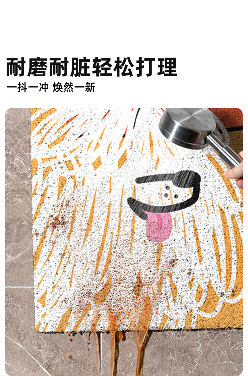 Retro cartoon kitten entrance door mat, dirt-resistant and easy to clean, non-slip home entrance mat, silk loop mat for the foyer
