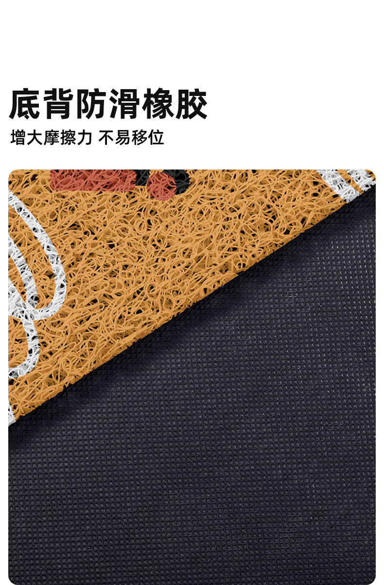 Retro cartoon kitten entrance door mat, dirt-resistant and easy to clean, non-slip home entrance mat, silk loop mat for the foyer