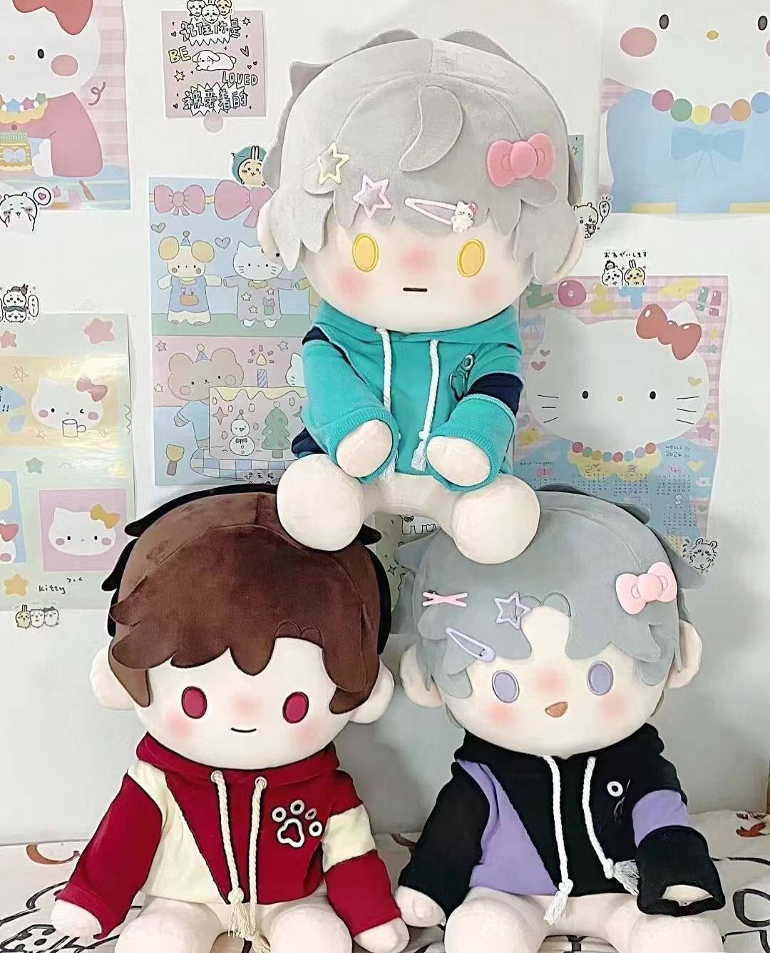棉花娃娃/毛绒玩具娃衣 40cm娃衣坐姿棉花娃娃衣服一番毛绒玩偶替换属性公仔套装超萌卫衣 OTHER