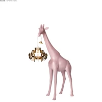 Длинная люстра с оленями в любви супер маленькая розовая