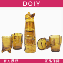 (Official) Spanish DOIY Cat Water Cup Cactus Roman Column Fish Set Glass Set Cup Gift