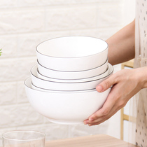 Simple Nordic 6-8 inch ceramic eating noodle bowl big rice bowl soup bowl household Rice Bowl set 2-4 sets