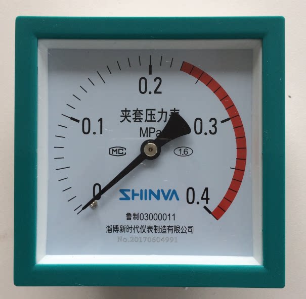 淄博新时代夹套压力表0-0.4MPa山东新华脉动真空灭菌器消毒锅配件