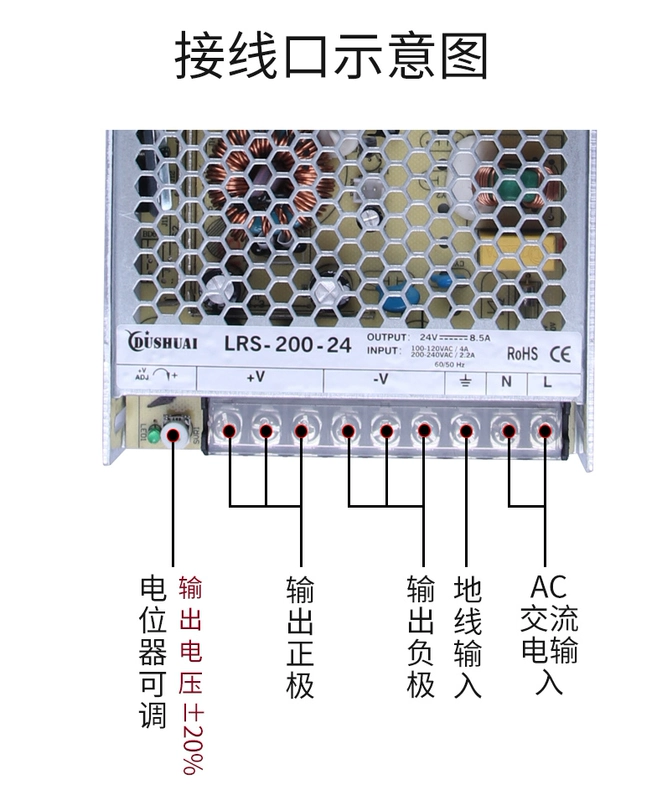 Mingwei LRS-200-24V chuyển mạch cung cấp điện 12V17A cung cấp điện tập trung công nghiệp 220 đến DC DC biến áp máy biến áp bảng giá máy biến áp thibidi 2020