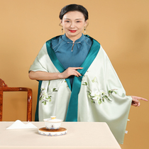 Shawl female silk scarf spring and autumn Joker high-end plate buckle cheongsam dress with mother Su embroidery mulberry silk scarf