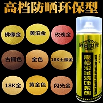 Rose gold self-painting hand-shaking Buddha statue Gold color does not fade flash Nouveau riche gold bronze gold-plated metal paint