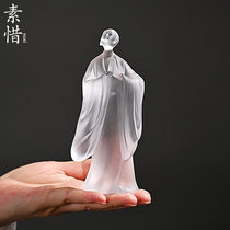 Suixi colored glaze four-phase novice transparent Buddha ornaments living room tea table tea ceremony Zen tea pet ornaments tea set accessories