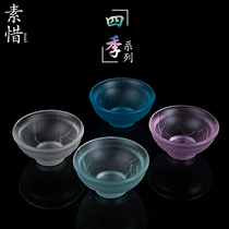 The Four Seasons up the mountain cup glass Glass Master Cup single cup large Pink Tea Cup female thick glass