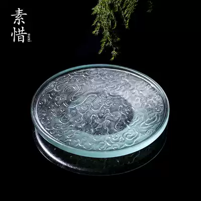 Sopi Liuli Xiangyun Plate Household Tea Tan Small Chinese Wind Pot Bearing Round Thickened Jade Kung Fu Tray