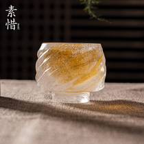 Suxi frozen roasted single cup thickened and heavy mens master cup Ancient glass tea cup Tea cup