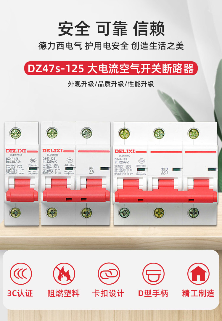 Delixi DZ47-125 DZ47125 Air-Switch Circuit Breaker Free Shipping