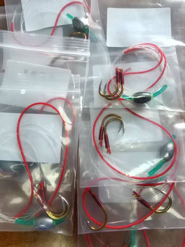 Commander Ace of Spades Black Carp Knotless Line Double Hook Set Reinforced Tying Method Anti-Tangle Specialized for Big Grass Carp