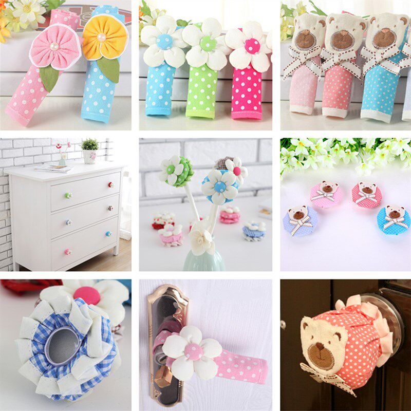 Cotton door handle strip sleeve protective sleeve circular closet drawers Anti-crash protective sheath door handle sleeve antistatic