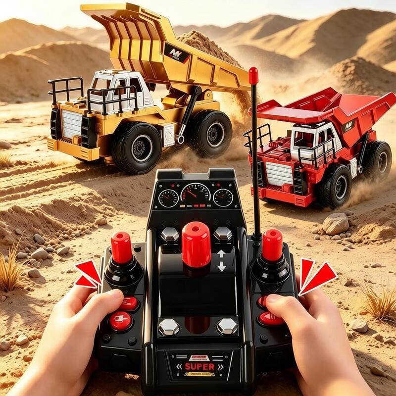 2026 New Model Remote Control Dump Truck Large Construction Vehicle Toy Set Boys' Dump Truck Transport Truck