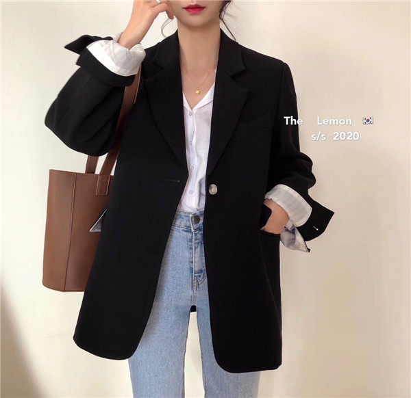 2024 Spring Clothing Korean Style Street Style Small Suit Jacket Female Internet Celebrity Casual Design Hong Kong Style Suit Top trendy