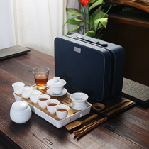 Comedian tea art teaching training examination set Kung Fu set Portable travel tea set Pure white jade porcelain cover bowl Teacup