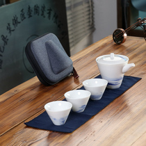 Kiln change travel Kung Fu tea with Japanese side handle pot Glass anti-hot tea maker Ceramic filter bubble tea pot