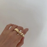 Ретро металлическое дизайнерское регулируемое безразмерное кольцо с косичкой, французский стиль, простой и элегантный дизайн