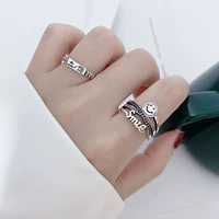 Ретро модное кольцо с буквами в стиле хип-хоп, в корейском стиле, серебро 925 пробы, на указательный палец