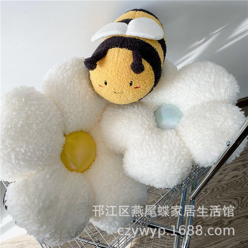 подушки-одеяла ins北欧风花朵蜜蜂抱枕花瓣沙发居家懒人飘窗卧室坐地上蒲团 Other