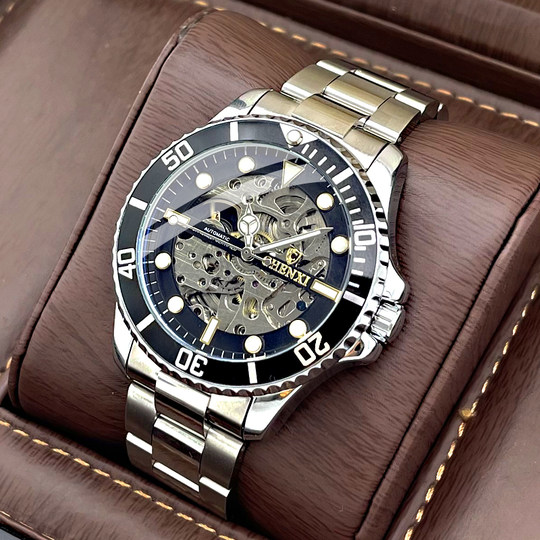 晨曦2022年新款炫酷时尚手表男士潮流夜光防水镂空全自动机械表男