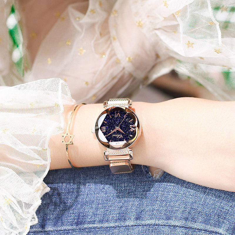 CHENXI starry sky surface student watch female Korean version fashion trend net red same style magnet mesh belt waterproof quartz watch