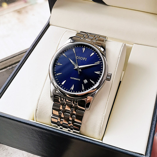 Genuine Men's Brand Fashion Watch, Trendy Men's Casual Simple Waterproof Steel Band Automatic Mechanical Watch