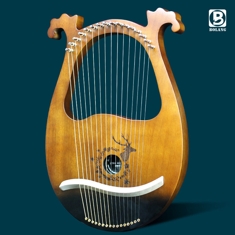 Brown little harp 19-string Lyya piano Konghou niche musical instrument Portable small lyre lyre is easy to learn