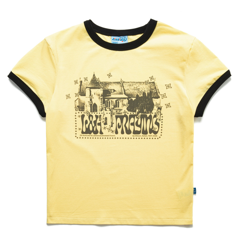 Luckup Archive American Retro Printed Short-Sleeved T-Shirt, Unisex, Contrasting Collar, Slim Fit