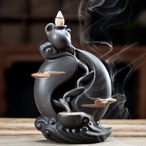 Hidden tea edge creative tea ceremony incense burner purple sand Zen Ye left and right source tea pet back fragrant home indoor tea set ornaments