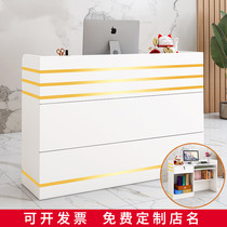 Simple cashier shop beauty salon bar table front desk reception desk simple barbecue shop shoe storefront hall 2021 smoke