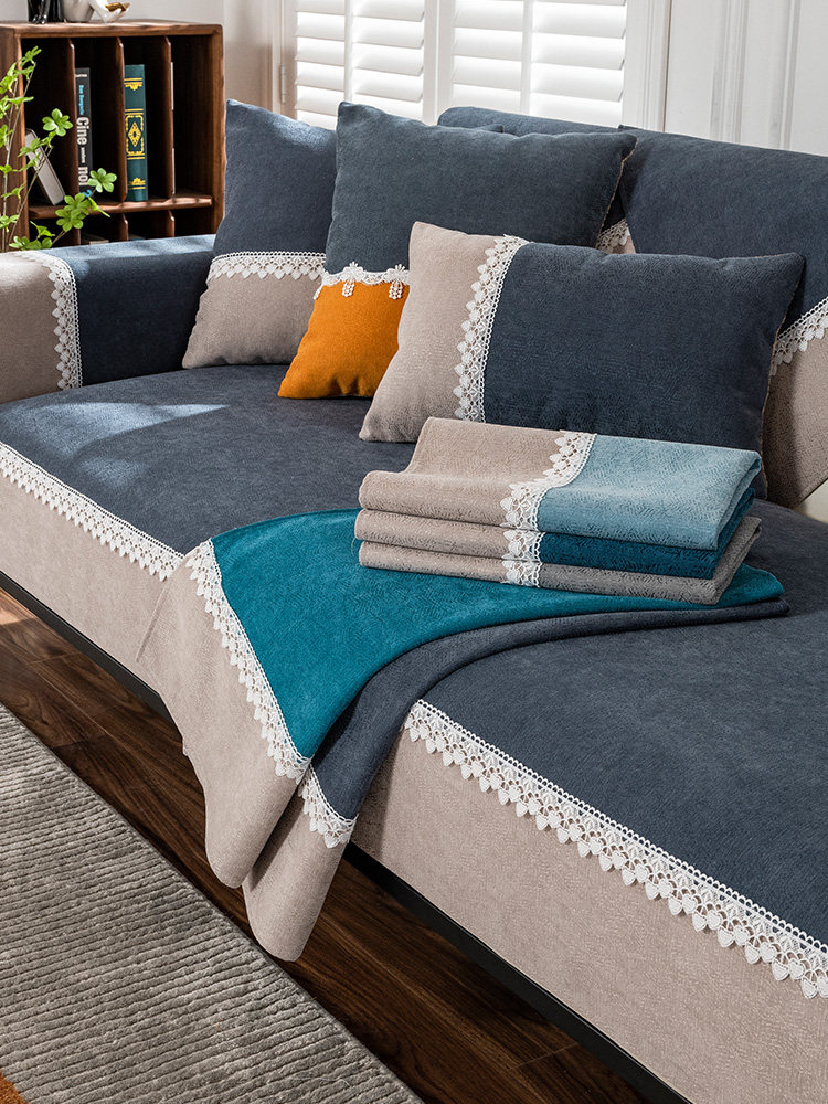 Chenille sofa cushion all-inclusive cover towel light luxury simple modern non-slip four seasons universal back seat cushion cover cloth