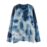 Демисезонный ретро сиреневый трикотажный свитер, в корейском стиле