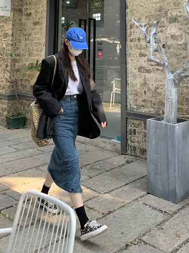 Весенняя ретро приталенная длинная джинсовая юбка, 2021 года, А-силуэт